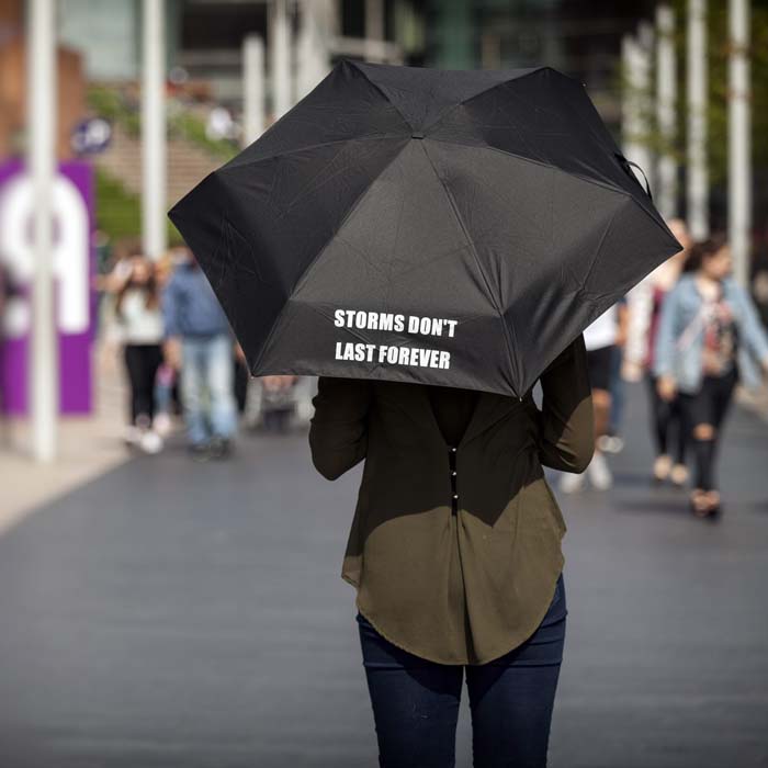 Mini Slogan Umbrella 'Storms Don't Last Forever' Susino